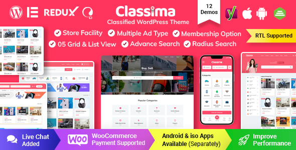 Classima – Tema WordPress de Anúncios Classificados
