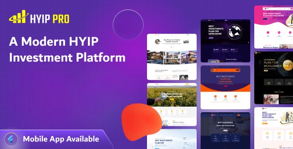 HYIP PRO - Uma Plataforma de Investimento HYIP Moderna